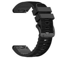 22 26 mm Quickfit Odinis/Nailono Silikoninis Dirželis Garmin Fenix 6 6X Pro Fenix 8 7 7X Tactix 8 Enduro 3 Patvarus Sportinis Apyrankė Garmin Fenix 6  black