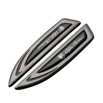 Automobilio lipdukas Alfa Romeo 159 147 2 vnt. 3D metaliniai ženkleliai Lipdukai Šoninis sparnas Peilis Emblema Automobilio lipdukai Alfa Romeo Giulie QA4 sidabras