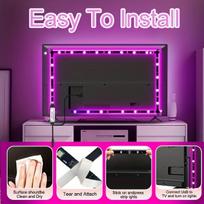LED TV foninis apšvietimas su pultu, 5,0 metro 190,5–203,2 cm televizoriui