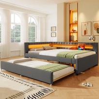 Dienos lova su LED, USB+Type-C, ištraukiama lova, 140x200cm, 1 vnt
