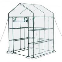 Šiltnamis 137x137x196 cm Žalia PVC danga Plieninė konstrukcija