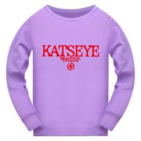 5351 Kids Girls KATSEYE Print Round Neck Casual T-Shirt 110cm violetinė