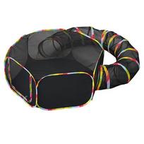 Outdoor Folding Play Tent Tunnel Circle Cat Tunnel Large Pet Tunnel Cat Enclosures for Small Medium Pet Cats Dog & Other Animals gray