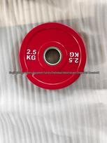 Colored Competition Rubber Olympic Barbell Plates for Weightlifting and Fitness red