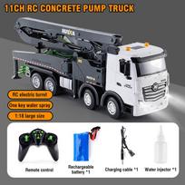 RC Truck Huina 1:18 11 CH Semi-Alloy Remote Control Panel Cement Pump Car Engineering Vehicle Tractor Trailer Playthings ideal for Children Boys Gifts black