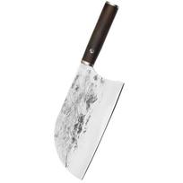„Full Tang“ šefo peilis rankų darbo kaltinis, plakiruotas plieninis virtuvės peilis su „Pakka“ medine rankena „Coltello Cucina“