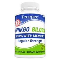 Ginkgo Biloba Leaf Extract Dietary Supplement, With Vitamin D, 120 Capsules Per Bottle 120 Capsules blue