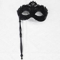 Meier rankinis nėrinių pusės veido karnavalo vakarėlio kaukė-masquerade paslaptinga kaukė Handheld pointed tip black