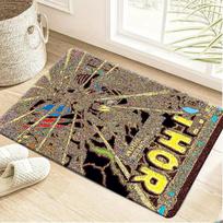 Marvel Cartoon Printed Themed Rug | Spider-Man Hero League City Adventure - Patterned Design Doormat | 80X50 Rectangular Shape 40x60cm( 15x23in ) beige