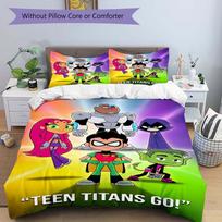 3pcs Teen Titans Go Adventure Bedding Set, Includes One Quilt Cover and Two Pillowcases, Bedroom and Guest Room Decoration. T7230173 135cm x 200cm white