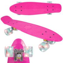Pink LED Skateboard Cruiser With Glowing RGB Wheels