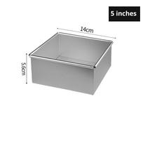 4/5/6/8/10 colių tiramisu keksiukų kepimo forma, aliuminio lydinio kvadratinė torto kepimo forma, sūrio pyrago kepimo forma, skirta gimtadienio torto duonai 5inch gray