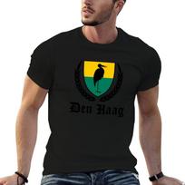 Den Haag Crest T-Shirt Art Pattern Printed Casual Top S black