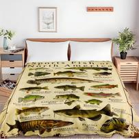 Sportinės Žuvies Rašto Antklodė Jauki Mesti Antklodė Sofai Lovai Sofa Šilta Visų Sezonų Šeimos Dovana Size: 100*150cm, Weight: 280 GSM