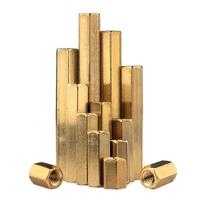 Sustiprintos žalvarinės šešiakampės ilgos jungiamojo sriegio veržlės 3/8 UNC UNF sriegis Vidinis išorinis jungiamoji įvorė Pramoninis mechaninis tarpiklis jungtis 3I8-24x13x25 (2Pcs)