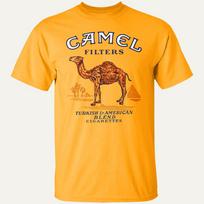 Naujas Klasikinis Camel Cigarečių Trumpomis Rankovėmis Geltonas Visų Dydžių Marškinėliai FA458 Unisex Marškinėliai L orange