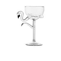 Flamingo formos vyno taurė 200ml Kūrybingas kokteilių taurė Baro vakarėliui - Unikali stiklinė rožinė