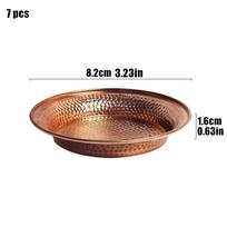 Gryno vario plaktuko pagerbimo plokštelė, Budistinis vaisių lėkštelė, Žalvaris, Palankus blizgesys, Tibeto plokštelė, Namų dovana, 18cm, 7vnt brown