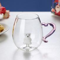 Kūrybinga Kalėdinė Stiklinė Puodelis Sniego Senelis Kalėdinė Eglutė Dizainas Dovanų Puodelis 300--400ml white