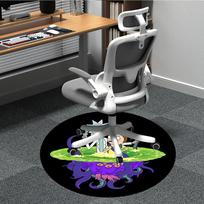 1 vnt. Rick and Morty biuro apvalus kilimas, vidinis kilimėlis, tinkamas biurui, po biuro kėdėmis, miegamajam, svetainei, namų dekoravimui, kambario dekoras 80cm gray