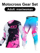 motocross gear set Enduro cross Jersey Pant Kits Racer Gear Set Off-road Mens Kits Women's mountain Downhill Motorcycle MX S-30 blue