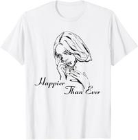 Official Billie Eilish Happier Than Ever White T-Shirt M white