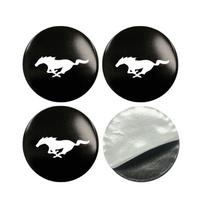 4 vnt. Automobilio ratlankio centrinio dangtelio lipdukai Metaliniai emblemos lipdukai Mustang GT350 SHELBY GT500 priedams black