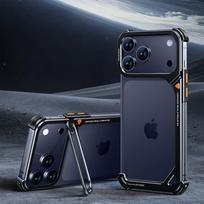 Oatsbasf 9-Shaped Phone Case for iPhone 17 Pro Max/17 Pro with Hidden Stand Metal Frameless Magsafe Minimalist Shockproof Cover iPhone17 Pro Max juoda