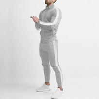 Autumn and Winter Casual Men's Sports Suit Color Matching Men's Clothing M pilka spalva