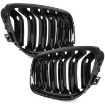 BMW 3 E90/E91 09-13 Sedan/Wagon Grille Set Left & Right, Black Glossy Double Bar juoda