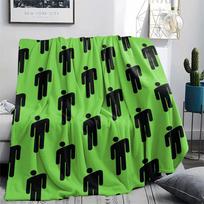 Billie Eilish, raštuotas flanelės pledas, aukštos kokybės, patogus visais metų laikais, namų dekoras, šiluma ir komfortas, puikiai tinka dovanoms. 80cm x 120cm black