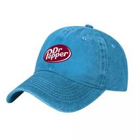 Dr Pepper logotipas, skalbta drobės beisbolo kepurė, klasikinis prekės ženklo dizainas, patogus prigludimas, reguliuojama kepurė kasdieniam dėvėjimui ir laisvalaikio stiliui brown