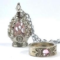 Madoka Magical Girl Necklace: Soul Gem Spirit Ring Anime Accessory gray