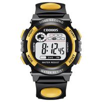 COOBOS Children Watch Sports Digital Watch for Kids Boys Girls Student 30M Waterproof Multifunctional LED Wristwatch gray