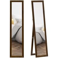 Viso ūgio veidrodis 157x37 cm su MDF rėmu Stovintis, atremtas arba pakabinamas veidrodis Riešuto mediena 37 x 3.8 x 157 cm