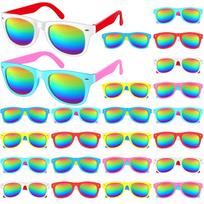 24 pakuotės neoninių vaikų akinių nuo saulės rinkinys Unisex Retro stiliaus spalvingi akiniai Didmeninė prekyba berniukams ir mergaitėms mėlyna