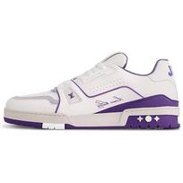 LOUIS VUITTON Trainer Cow Leather Low top Skateboard Shoes Men's White Purple 1ACHKW 44 violetinė