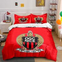 OGC Nice Crest Design Set Bedding Duvet Cover Set Duvet Cover Pillowcases  (1*Duvet Cover 2*Pillowcases, without duvet insert) 135x200cm red