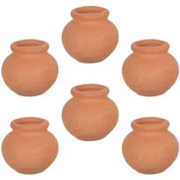 Hot 6Pcs/set Clay Mini Succulent Pots Compact Flowerpots Plants Succulents Decor Gardening Bride Breathable Small 3.2x2.2cm brown