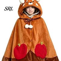 Cozy Sleep Wear Animal Wearable Blanket Hoodie, Adults Oversized Fleece Sweatshirt Unisex Lounging Sleepwear, Halloween Cosplay Costume Plush B brown