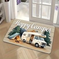 1Pcs Anti Fatigue Kitchen Rugs, Camper Van Tent Print Waterproof Non-Slip Thick Cushioned Kitchen Mat Heavy Duty Comfort Standing Mat for Kitchen 40*60cm white