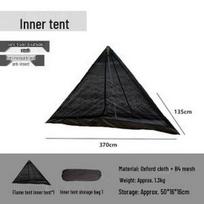 Mountain Guest Flame Tent: Double-Layer Stormproof Pyramid Tent with Oxford Cloth and Firewood Stove. 3-5 People black