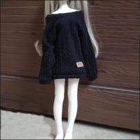 Nauji 30/45/60cm lėlės drabužiai 1/3 1/4 1/6 BJD lėlėms, laisvo kirpimo megztinis, pasidaryk pats mergaičių žaislai, lėlių aksesuarai persirengti, be lėlės fit to 30cm doll black