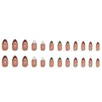 24pcs Artificial Nail Tips with 2ml Nail Glue Set Full Cover False Nails Various Sizes for Nail Art Application Durable and Lightweight One Size beige