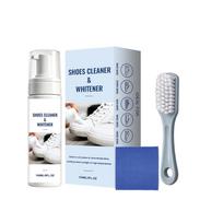 Shoe Cleaner and Whitener Foam 150ml with Cleaning Brush and Microfiber Cloth Suitable for Various Shoe Materials and Surfaces One Size mėlyna