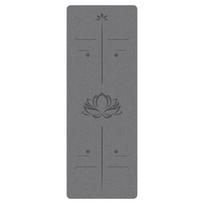 Sanded PU Rubber Yoga Mat  Non-slip Thick Wear-resistant Anti-shock Sports Fitness Mat Sports Pilates Mat 183cm*61cm*5mm 183cmx61cmx5mm pilka spalva