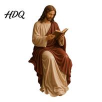 Jesus Statue Bookshelf Decor Reading Virgin Mary Figurine for Bookshelf Resin Shelf Sitter Sitter Decorative Sculpture Home Office Gift Book Lovers Mens S brown