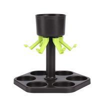 6 Shot Glasses Whisky Dispense Funnel Beer Dispenser Rack Wine Dispenser Wine Set Bar Accessories rack yellow