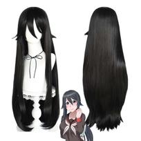 Juoda Tiesi Ilga Surišta Uodega Perukas (Moteriškas) Helovino vakarėlio žaidimas: „Yandere Simulator“ Aishi Ayano Cosplay black