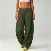 Women's Fashion Curved Seam Loose Sweatpants for Casual Sports and Daily Wear M tamsiai mėlyna